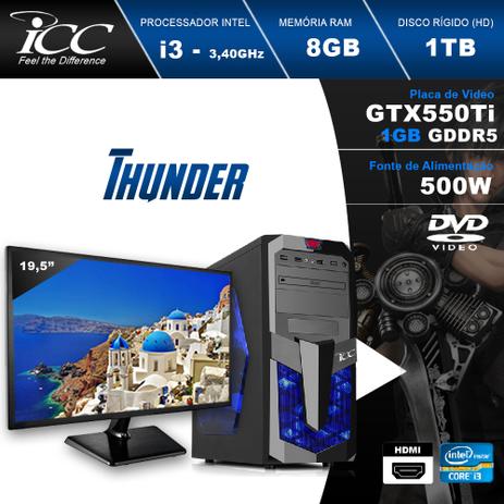 PC Gamer ICC IT2382DM19 Intel Core i3 3,2 Ghz 8GB 1TB GeForce GTX-550TI 1GB DDR5 128Bits DVDRW Monitor LED 19,5” Menor preço em PC Gamer ICC IT2382DM19 Intel Core i3 3,2 Ghz 8GB 1TB GeForce GTX-550TI 1GB DDR5 128Bits DVDRW Monitor LED 19,5”