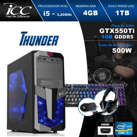 PC Gamer ICC IT2542K Intel Core i5 3,2 Ghz 4GB 1Tb GeForce GTX-550TI 1GB DDR5 Kit Multimídia HDMI FULL HD Menor preço em PC Gamer ICC IT2542K Intel Core i5 3,2 Ghz 4GB 1Tb GeForce GTX-550TI 1GB DDR5 Kit Multimídia HDMI FULL HD