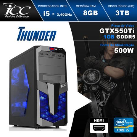 PC Gamer ICC IT2584SW Intel Core i5 3,2 Ghz 8GB 3TB GeForce GTX-550TI 1GB DDR5 128Bits HDMI FULL HD Windows 10 Menor preço em PC Gamer ICC IT2584SW Intel Core i5 3,2 Ghz 8GB 3TB GeForce GTX-550TI 1GB DDR5 128Bits HDMI FULL HD Windows 10