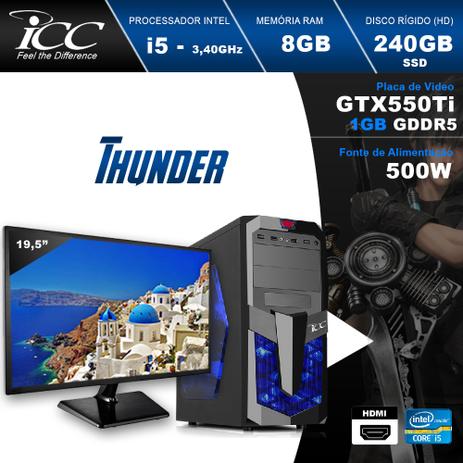PC Gamer ICC IT2586SM19 Intel Core i5 3,2 GHZ 8GB (GeForce GTX-550TI 1GB DDR5 128Bits) 240GB SSD Monitor LED 19,5” Menor preço em PC Gamer ICC IT2586SM19 Intel Core i5 3,2 GHZ 8GB (GeForce GTX-550TI 1GB DDR5 128Bits) 240GB SSD Monitor LED 19,5”