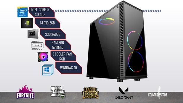 Pc Gamer Intel Core I5 3 8ghz Ram 8gb Nvidia Gt710 2gb Ssd 240gb Windows10 Computador Gamer Magazine Luiza