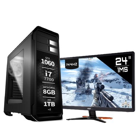 PC Gamer Intel Core i7 7700 GTX 1060 Monitor 144Hz 1ms 24 GN246HL Display Port 8GB 1TB EasyPC Menor preço em PC Gamer Intel Core i7 7700 GTX 1060 Monitor 144Hz 1ms 24 GN246HL Display Port 8GB 1TB EasyPC