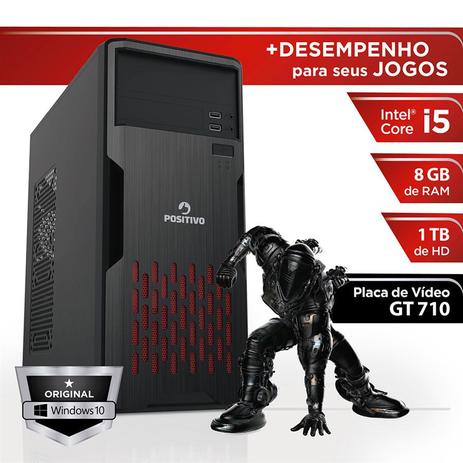Menor preço em PC Gamer Positivo Station 81TBg Core i5 8GB (GeForce GT710 1GB) 1TB Windows 10 Home - Preto