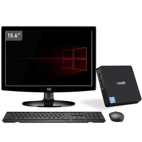 PC Mini CorpC Box Intel Quad Core 4GB SSD 32GB + HD 320GB Monitor LED 15.6” Windows 10 WiFi Bluetooth HDMI Menor preço em PC Mini CorpC Box Intel Quad Core 4GB SSD 32GB + HD 320GB Monitor LED 15.6” Windows 10 WiFi Bluetooth HDMI
