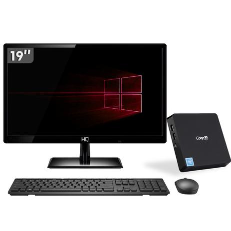PC Mini CorpC Box Intel Quad Core 4GB SSD 32GB + HD 500GB Monitor LED 19” Windows 10 WiFi Bluetooth HDMI Menor preço em PC Mini CorpC Box Intel Quad Core 4GB SSD 32GB + HD 500GB Monitor LED 19” Windows 10 WiFi Bluetooth HDMI
