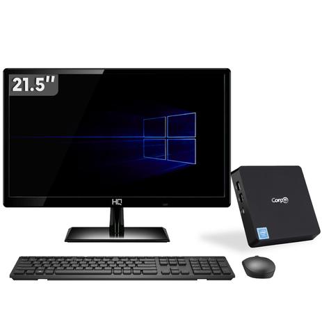 PC Mini CorpC Box Intel Quad Core 4GB SSD 32GB Monitor LED 21,5” Windows 10 Pro WiFi Bluetooth HDMI Menor preço em PC Mini CorpC Box Intel Quad Core 4GB SSD 32GB Monitor LED 21,5” Windows 10 Pro WiFi Bluetooth HDMI