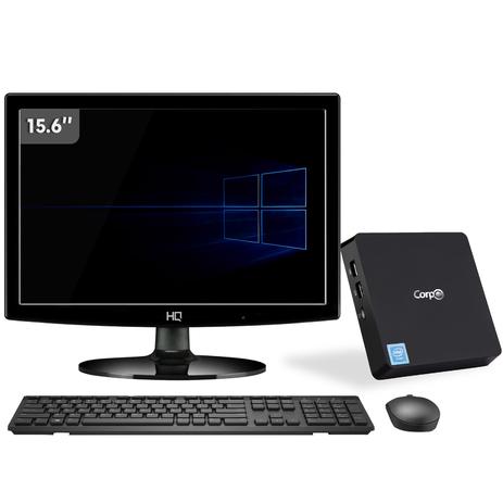 PC Mini CorpC Box Intel Quad Core 4GB SSD 32GB + SSD 240GB Monitor LED 15.6” Windows 10 Pro WiFi Bluetooth HDMI Menor preço em PC Mini CorpC Box Intel Quad Core 4GB SSD 32GB + SSD 240GB Monitor LED 15.6” Windows 10 Pro WiFi Bluetooth HDMI