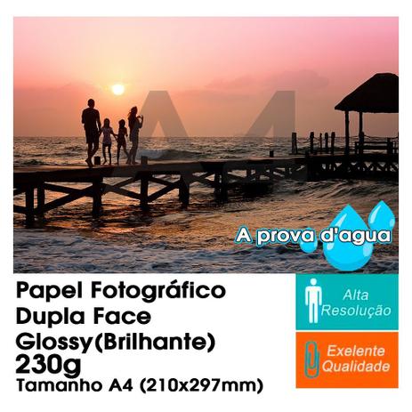 Menor preço em Pct Com 20 Folhas A4 Papel Fotografico À Prova Dágua Dupla Face Glossy Brilhante 230g - Bestchoice