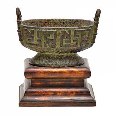 Peça decorativa de ferro com suporte em madeira - Btc decor Menor preço em Peça decorativa de ferro com suporte em madeira - Btc decor