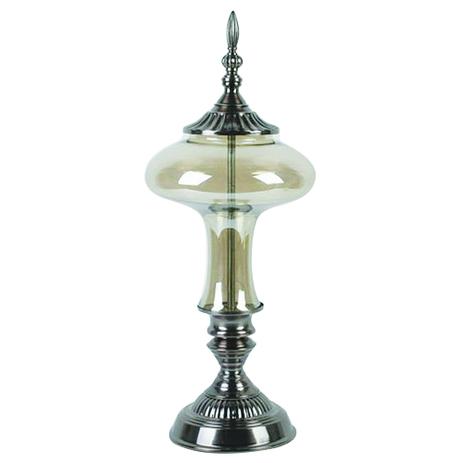 Peça decorativa de metal e vidro - cromada - Btc Menor preço em Peça decorativa de metal e vidro - cromada - Btc