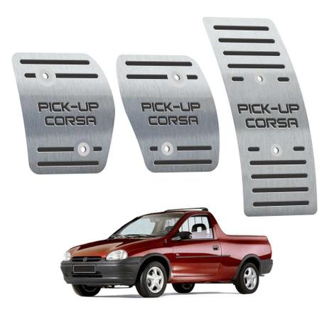 Pedaleira chevrolet pickup corsa preto aço inox - 3r acessórios Menor preço em Pedaleira chevrolet pickup corsa preto aço inox - 3r acessórios
