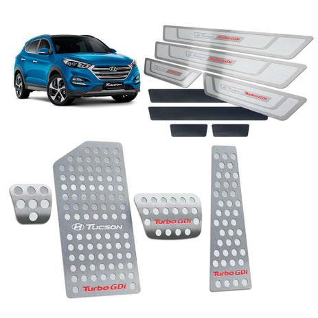 Pedaleira Descanso Soleiras New Tucson Turbo 2017/2019 Prata - Jr Menor preço em Pedaleira Descanso Soleiras New Tucson Turbo 2017/2019 Prata - Jr