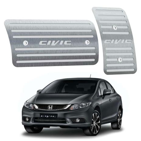Pedaleira honda civic automático 2012 até 2016 aço inox - 3r acessórios Menor preço em Pedaleira honda civic automático 2012 até 2016 aço inox - 3r acessórios
