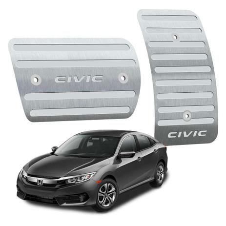 Pedaleira honda civic automático 2017 até 2019 aço inox - 3r acessorios Menor preço em Pedaleira honda civic automático 2017 até 2019 aço inox - 3r acessorios