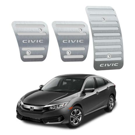 Pedaleira honda civic manual 2017 até 2019 aço inox - 3r acessorios Menor preço em Pedaleira honda civic manual 2017 até 2019 aço inox - 3r acessorios