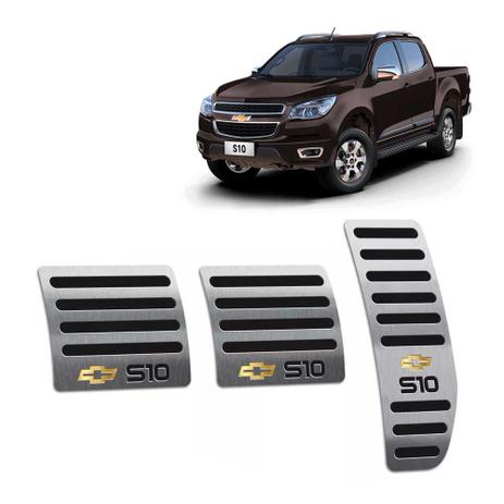 Pedaleira Manual Chevrolet S10 2012 / 2016 Em Aço Inox Preto - Jr Menor preço em Pedaleira Manual Chevrolet S10 2012 / 2016 Em Aço Inox Preto - Jr