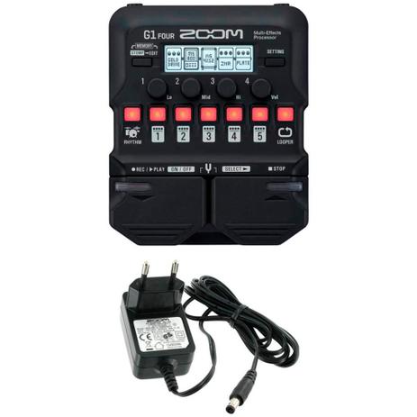 Pedaleira Zoom G1 Four para Guitarra + Fonte Original Menor preço em Pedaleira Zoom G1 Four para Guitarra + Fonte Original