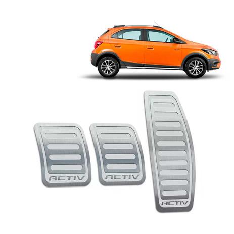 Pedaleiras Chevrolet Onix Activ 2017/2019 Manual Prata - Jr Menor preço em Pedaleiras Chevrolet Onix Activ 2017/2019 Manual Prata - Jr