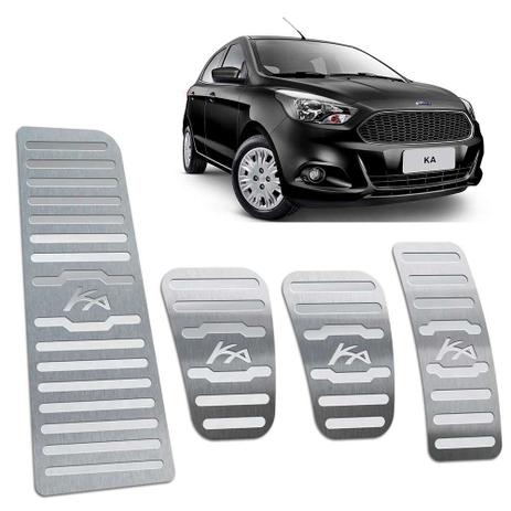 Pedaleiras + Descanso Aço Inox Ford Ka 2014/2019 Prata - Jr Menor preço em Pedaleiras + Descanso Aço Inox Ford Ka 2014/2019 Prata - Jr