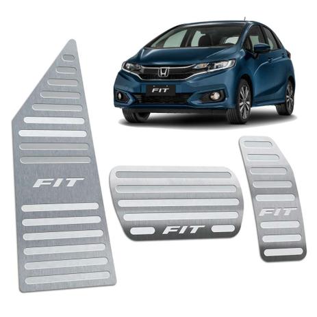 Pedaleiras + Descanso Honda Fit 2014/2019 Aut Prata - Jr Menor preço em Pedaleiras + Descanso Honda Fit 2014/2019 Aut Prata - Jr