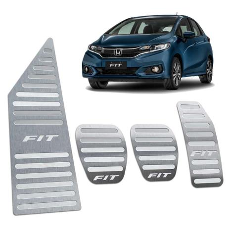 Pedaleiras + Descanso Honda Fit 2014/2019 Manual Prata - Jr Menor preço em Pedaleiras + Descanso Honda Fit 2014/2019 Manual Prata - Jr