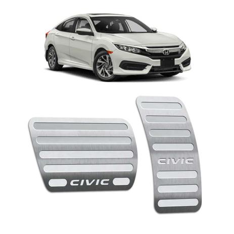Pedaleiras Honda Civic 2017/2019 Aço Inox Automático Prata - Jr Menor preço em Pedaleiras Honda Civic 2017/2019 Aço Inox Automático Prata - Jr