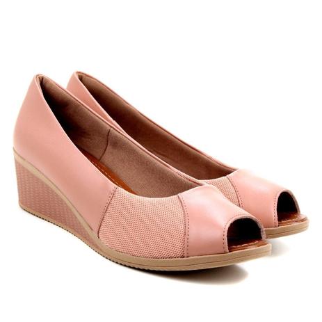 peep toe couro usaflex