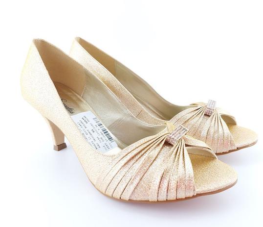 Peep toe festa 1200/2080 dourado - Senhorella - Peep Toe - Magazine Luiza