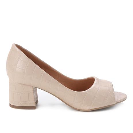 Peep Toe Griffe Salto Grosso Croco - Peep Toe - Magazine Luiza