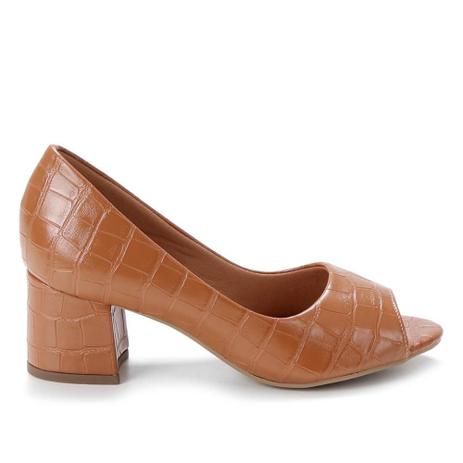 Peep Toe Griffe Salto Grosso Croco - Peep Toe - Magazine Luiza