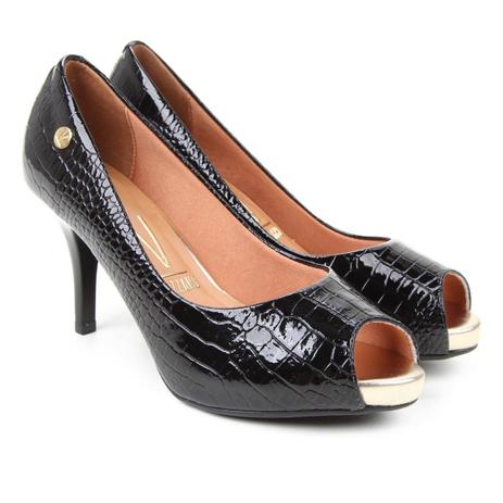 peep toe vizzano meia pata verniz