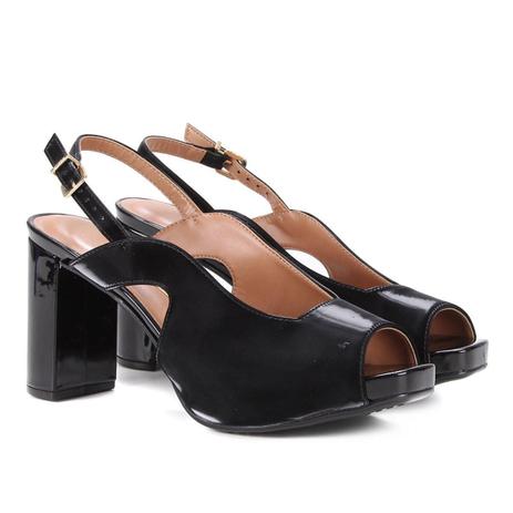 peep toe vizzano salto grosso preto