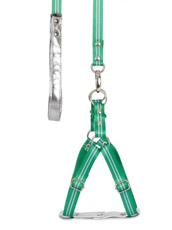 Peitoral e guia silver m - verde - Gr pet Menor preço em Peitoral e guia silver m - verde - Gr pet