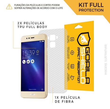 Película Nano Gel Dupla + traseira fibra de carbono para Asus Zenfone 3 Max 5.2 - Gorila Shield (Cobre toda tela) Menor preço em Película Nano Gel Dupla + traseira fibra de carbono para Asus Zenfone 3 Max 5.2 - Gorila Shield (Cobre toda tela)