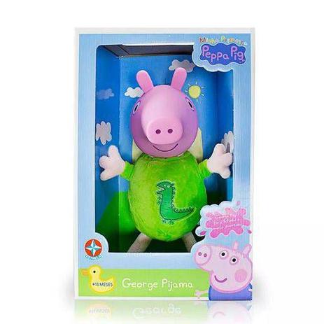 pelúcia 30 cm com cabeça de vinil - peppa pig - george com pijama - estrela Menor preço em pelúcia 30 cm com cabeça de vinil - peppa pig - george com pijama - estrela
