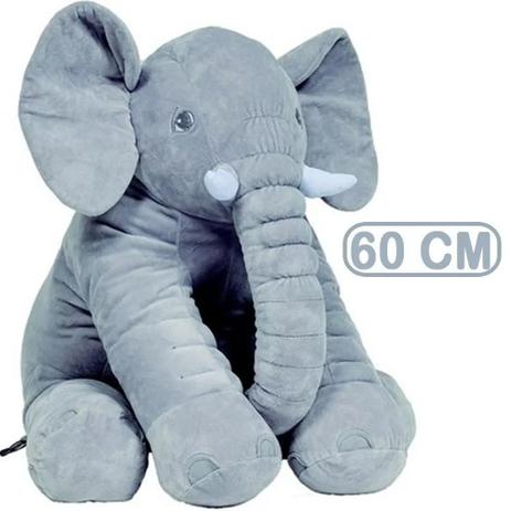 Pelucia Almofada Elefante Gigante Cinza Buba Menor preço em Pelucia Almofada Elefante Gigante Cinza Buba