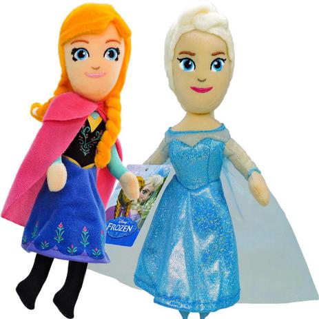 Pelúcias Frozen Anna E Elsa Bonecas Princesas Disney - Taimes Menor preço em Pelúcias Frozen Anna E Elsa Bonecas Princesas Disney - Taimes