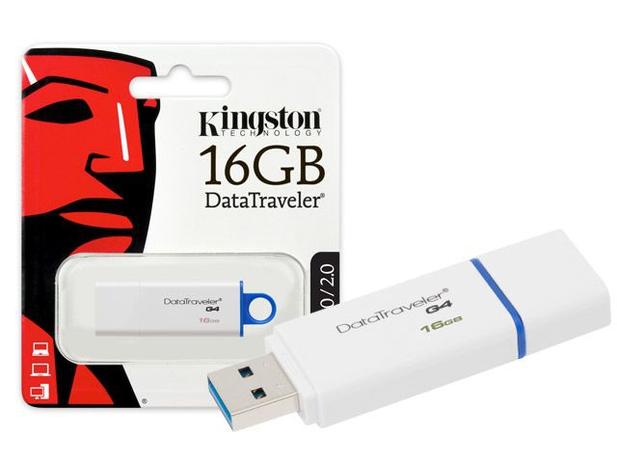 Pen Drive 16Gb DTIG4/16GB USB 3.0 Datatraveler Generation 4 Branco/Azul Kingston Menor preço em Pen Drive 16Gb DTIG4/16GB USB 3.0 Datatraveler Generation 4 Branco/Azul Kingston