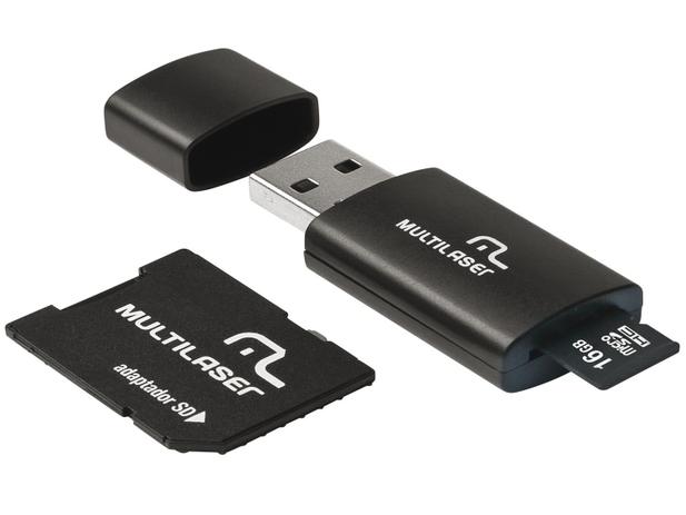Pen Drive 16GB Multilaser MC112 - Adaptador SD