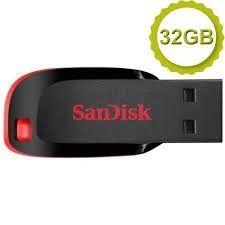 Pen Drive 32gb Sandisk USB Cruzer Blade Pendrive Menor preço em Pen Drive 32gb Sandisk USB Cruzer Blade Pendrive