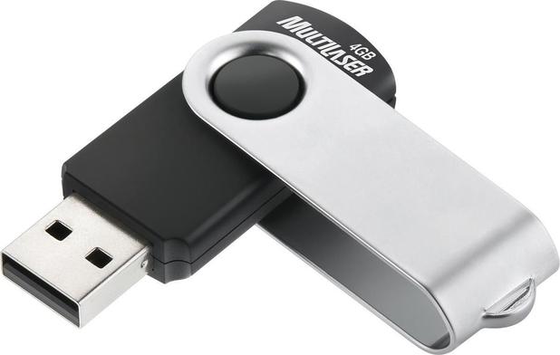 Pen Drive 4GB TWIST2 PRETO/PRATA PD586 - Multilaser Menor preço em Pen Drive 4GB TWIST2 PRETO/PRATA PD586 - Multilaser