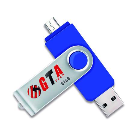 Pen Drive 64gb Usb 3.0 Flash Dual Drive OTG PEN64GB-OTG GTA Tech Menor preço em Pen Drive 64gb Usb 3.0 Flash Dual Drive OTG PEN64GB-OTG GTA Tech