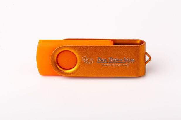 Pen Drive 8GB Giratório Full Color Laranja - Pen drive you Menor preço em Pen Drive 8GB Giratório Full Color Laranja - Pen drive you