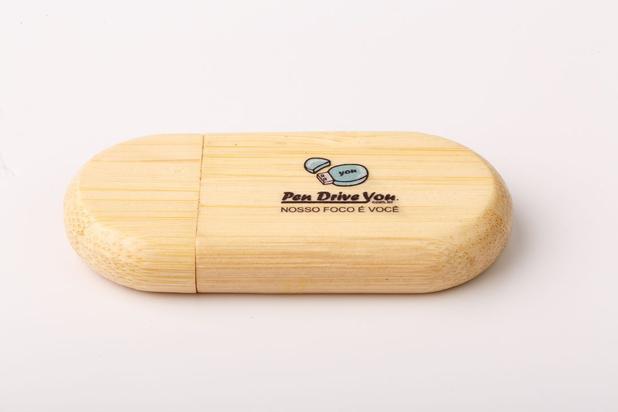 Pen Drive 8GB Oval Madeira Bambú com Tampa - Pen drive you Menor preço em Pen Drive 8GB Oval Madeira Bambú com Tampa - Pen drive you