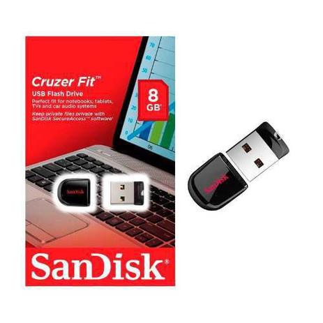 Pen Drive 8GB SanDisk - Cruzer Fit Z33 Menor preço em Pen Drive 8GB SanDisk - Cruzer Fit Z33