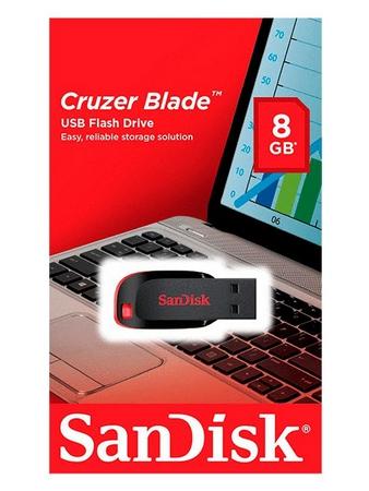 Pen Drive 8GB USB 2.0 Sandisk Cruzer Blade SDCZ50-008G-B35 Preto e Vermelho Menor preço em Pen Drive 8GB USB 2.0 Sandisk Cruzer Blade SDCZ50-008G-B35 Preto e Vermelho