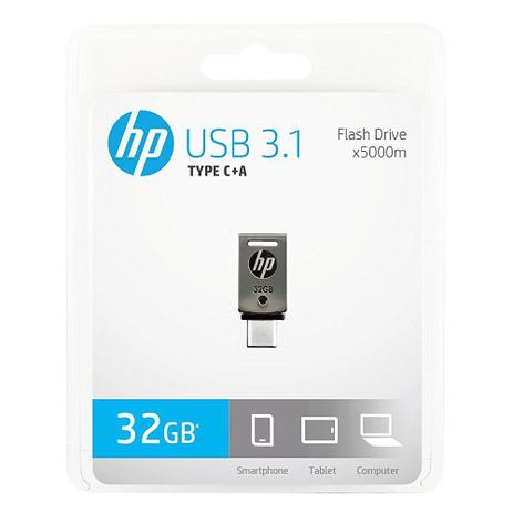 Pen Drive Dual HP Para Smartphone X5000M 32GB, USB 3.1 + Tipo C Menor preço em Pen Drive Dual HP Para Smartphone X5000M 32GB, USB 3.1 + Tipo C