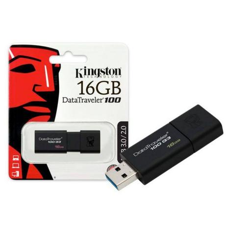 Pen Drive Kingston 16gb Dt100g3/16gb Usb 3.0 Datatraveler 100 Generation 3 Menor preço em Pen Drive Kingston 16gb Dt100g3/16gb Usb 3.0 Datatraveler 100 Generation 3