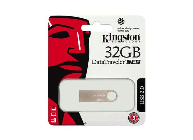 Pen Drive Kingston Data Traveler SE9H 32GB Prata Menor preço em Pen Drive Kingston Data Traveler SE9H 32GB Prata