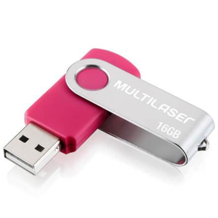 Pen Drive Twist 16Gb Usb 2.0 Rosa Pd688 Multilaser Menor preço em Pen Drive Twist 16Gb Usb 2.0 Rosa Pd688 Multilaser